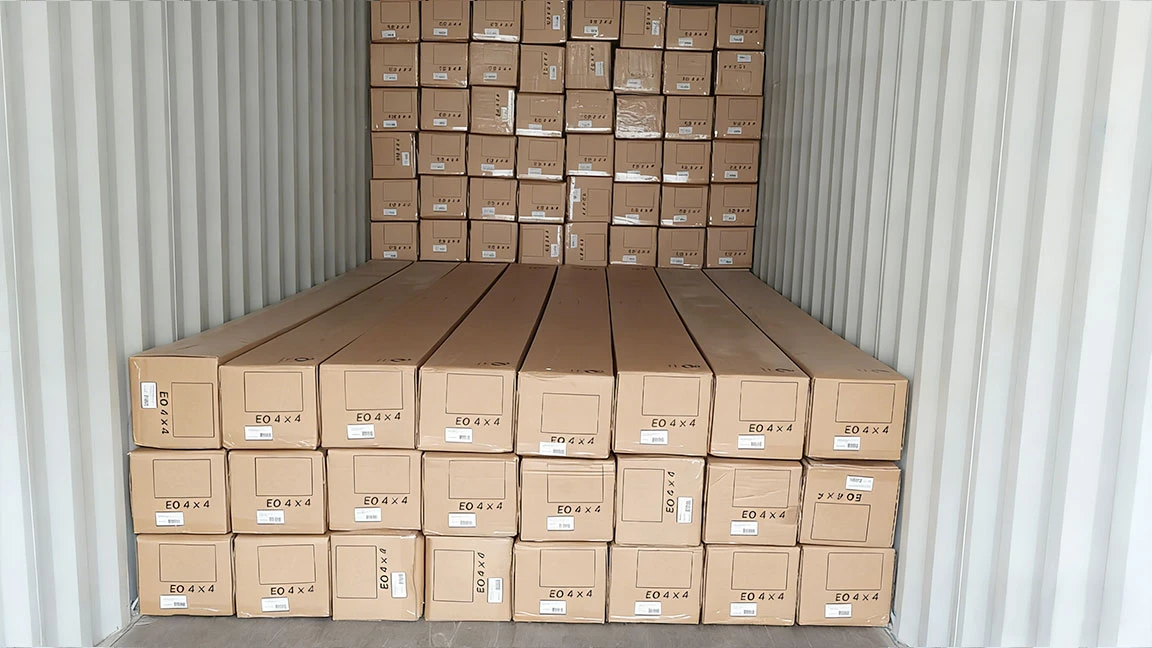 Shipping container loaded with