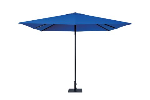 Tempo Cabelle umbrella, a full shot on a white background, featuring a square blue canopy.