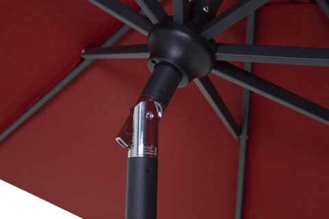 Tempo California umbrella close up of the tilting mechanism.