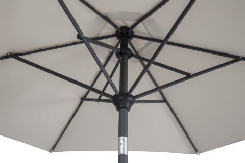 Tempo Easy Life II umbrella underside showing frame and canopy construction.