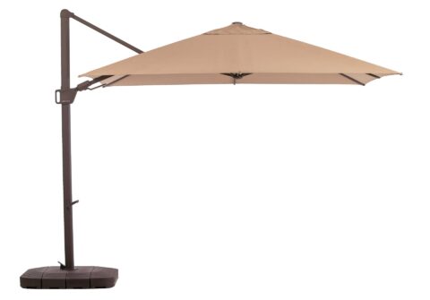 Geneva EZ Lift cantilever umbrella, close-up of the tilt mechanism.