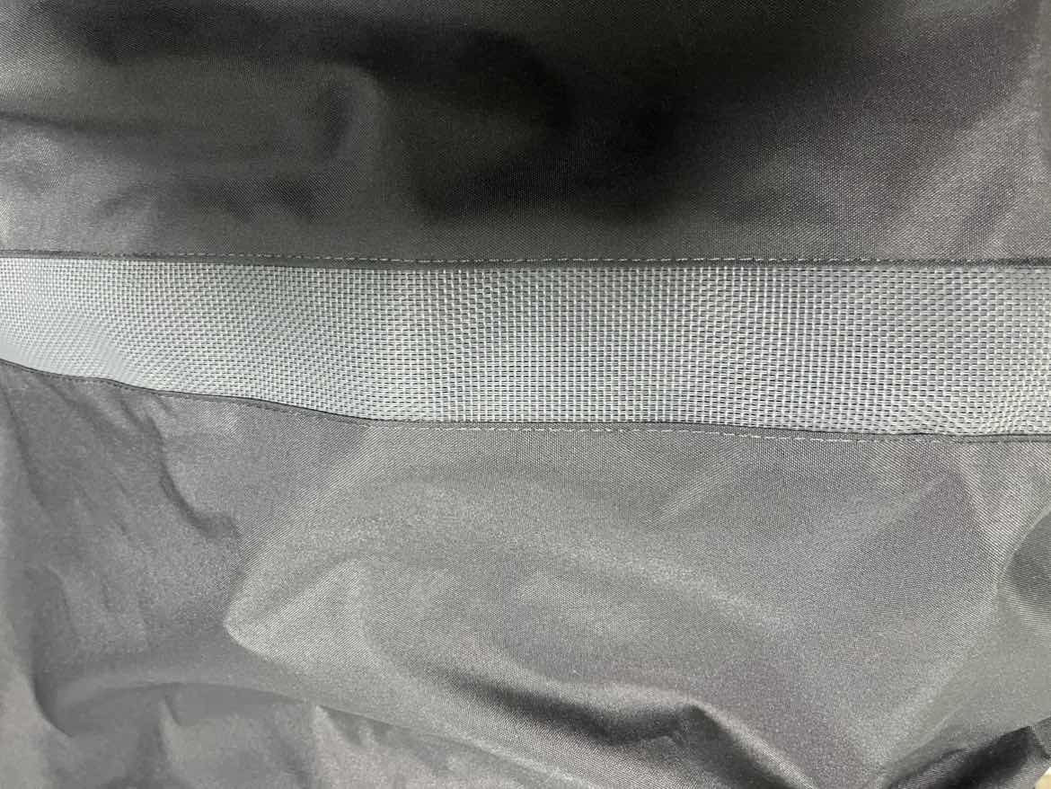 Detail view of binding and stitching quality on a furniture cover