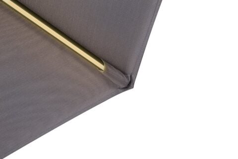 Linea 9FT Auto Tilt 2 umbrella, view from underneath showing ribs and auto-tilt mechanism.