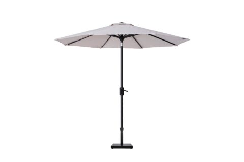 Linea 9FT Auto Tilt outdoor umbrella in garden setting