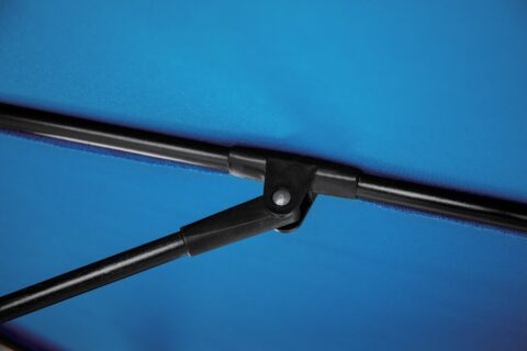 Linea 9FT Auto Tilt Fiberglass Rib umbrella crank lift mechanism closeup.