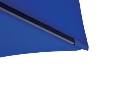 Tempo Luciano umbrella showing close-up detail of the blue fabric and rib