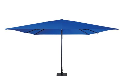 Tempo Luciano outdoor umbrella in bright blue, product shot.