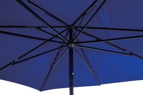 Tempo Luciano umbrella, underneath view of the navy blue canopy.