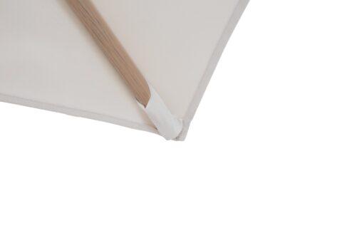 Tempo Milano umbrella close-up showing the corner fabric and frame attachment detail.