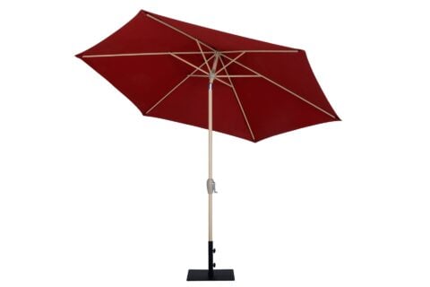 Tempo O2 umbrella in red, full view on a white background.