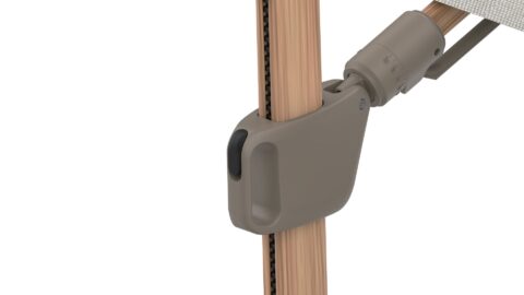 Tempo Palatinus umbrella: close-up of the pole and adjusting mechanism.