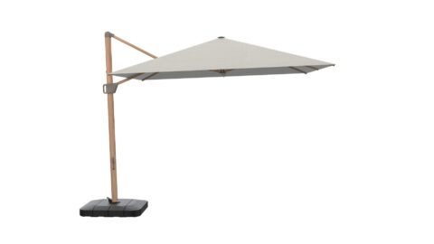 Tempo Palatinus cantilever umbrella with square canopy on a white background.