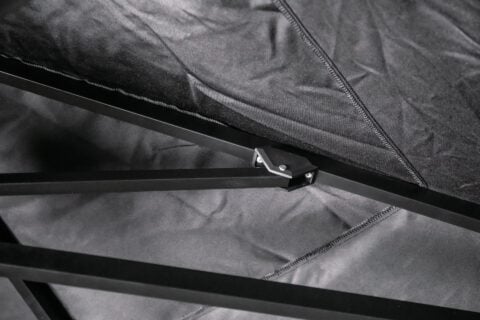 Tempo Piazza umbrella frame and canopy detail.