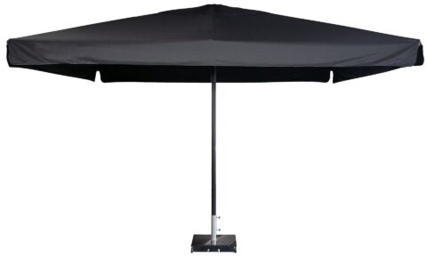 Tempo Piazza outdoor umbrella in black, hero shot with white background