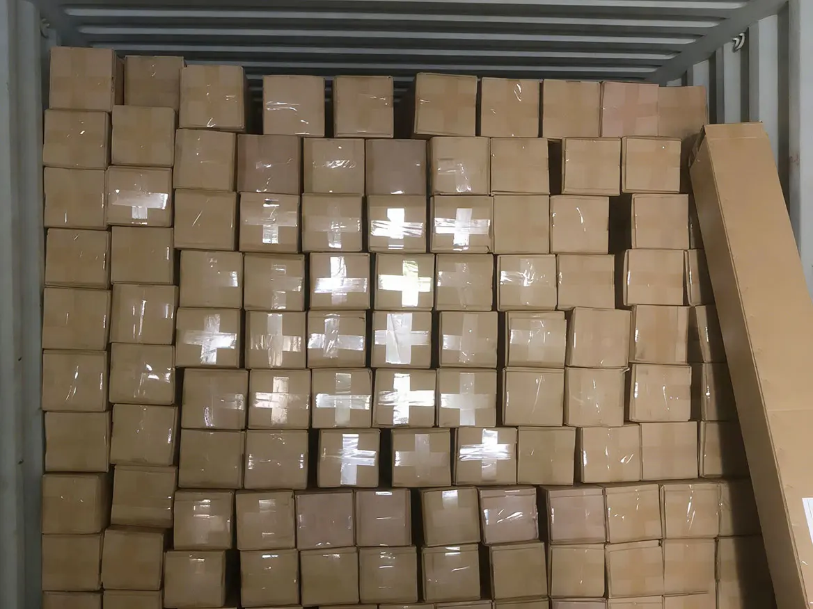 Container loading for batch delivery to Dubai.