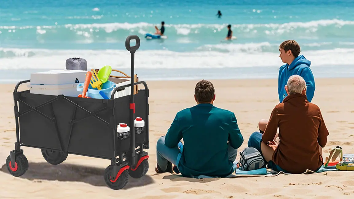 Spacious storage, sturdy build, smooth mobility: your ultimate family outdoor companion.