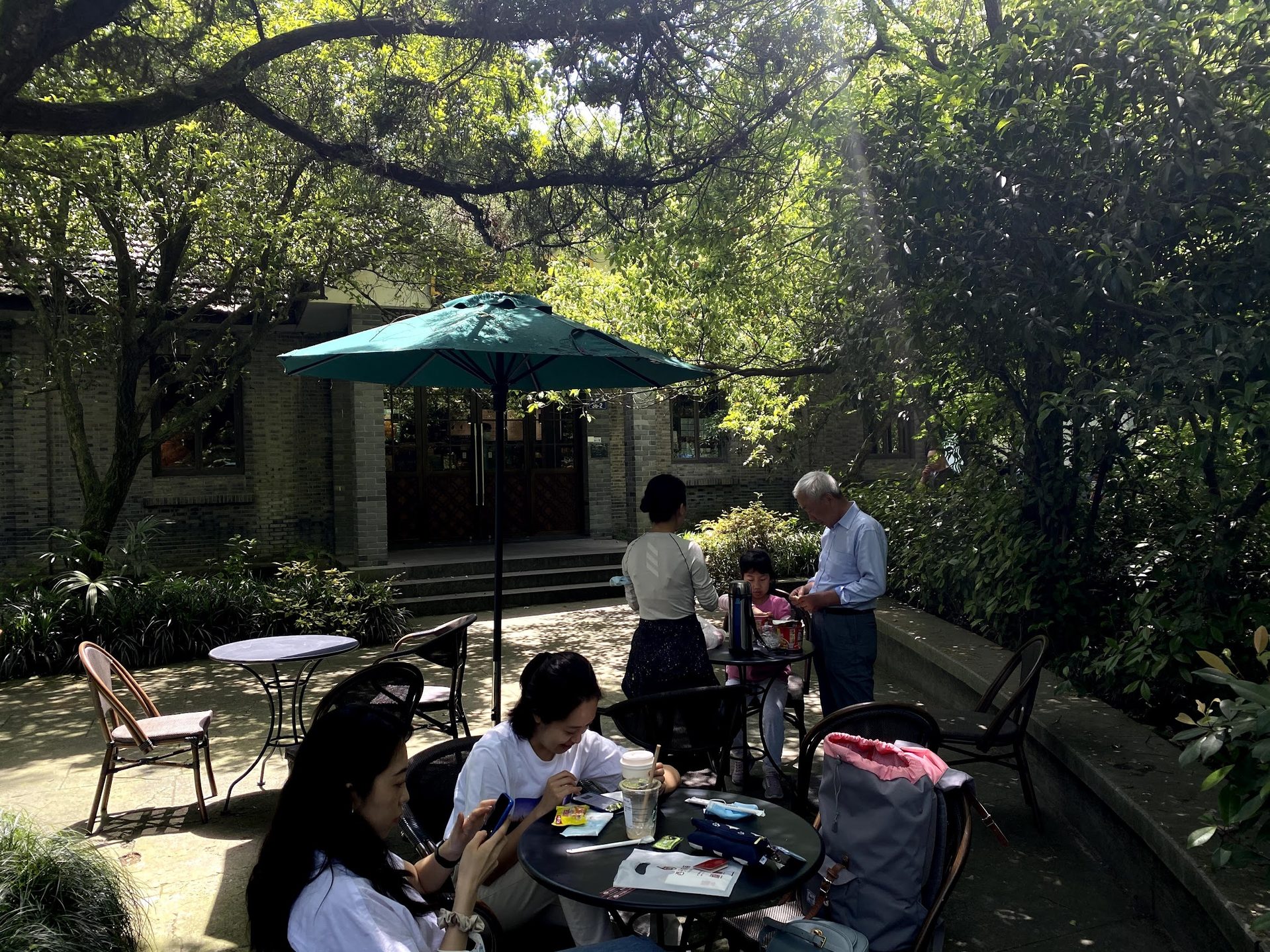 TEMPO umbrella at Starbucks near Lingyin Temple, Hangzhou