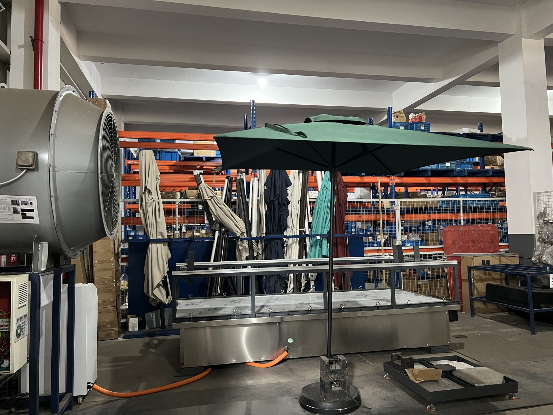 Industrial wind simulation testing at TEMPO factory