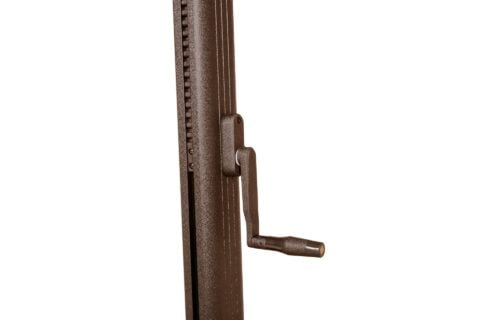 Close-up of the Mocha frame finish on the Zurich 10x13FT outdoor umbrella.